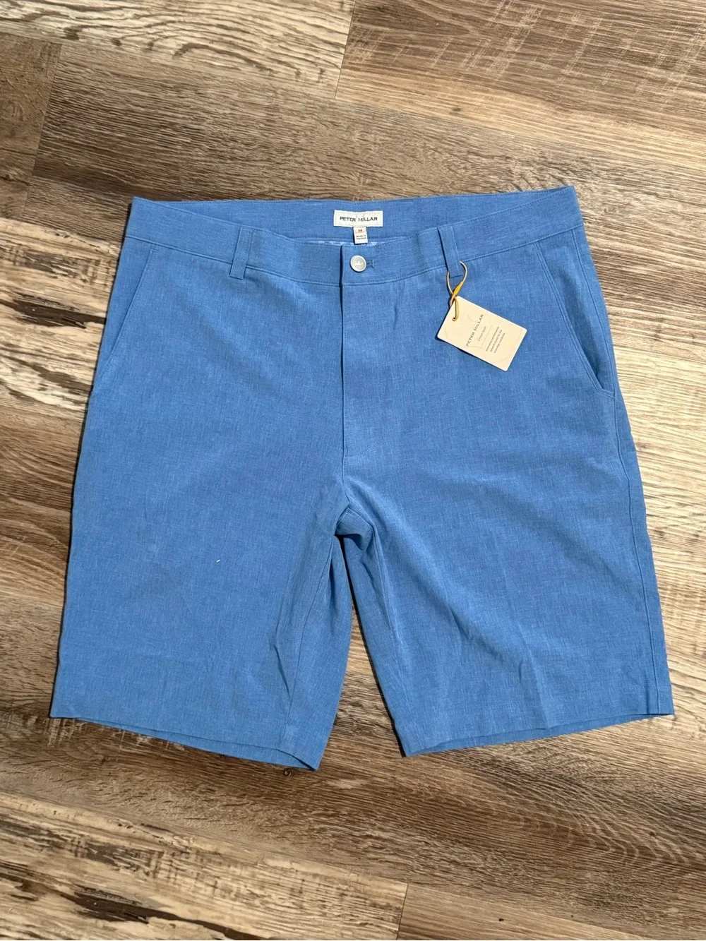 NWT Peter Millar Light Blue Flat Front Performance Shorts 9”